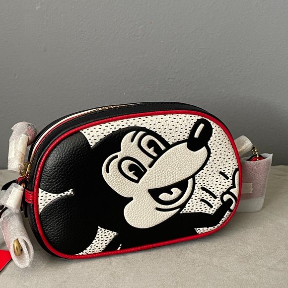 DISNEY coach MICKEY MOUSE X KEITH HARING BADGE CAMERA CROSSBODY - Picture 1 of 5